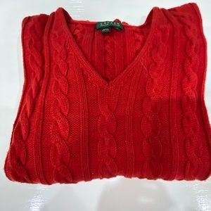 Red V Neck Ralph Lauren Sweater